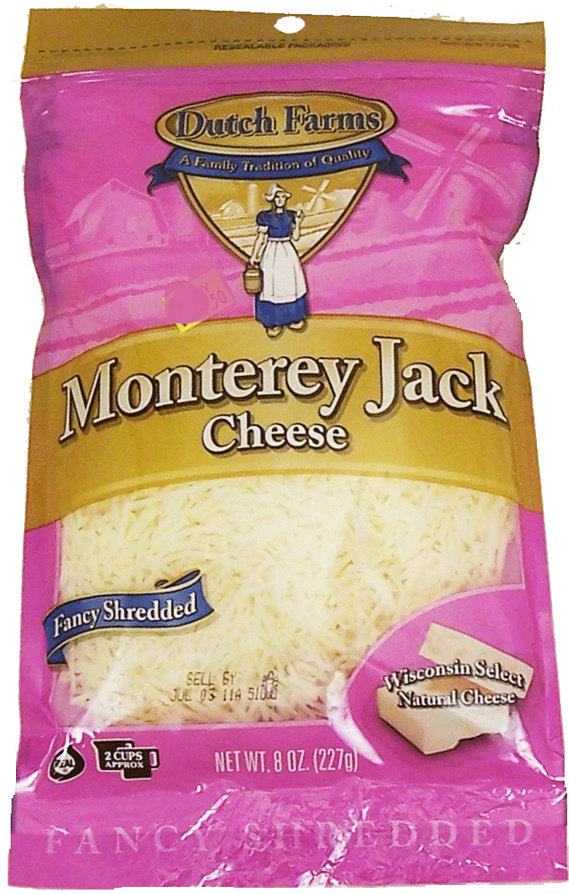 Dutch Farms Wisconsin Select monterey jack cheese, fancy shredded Full-Size Picture